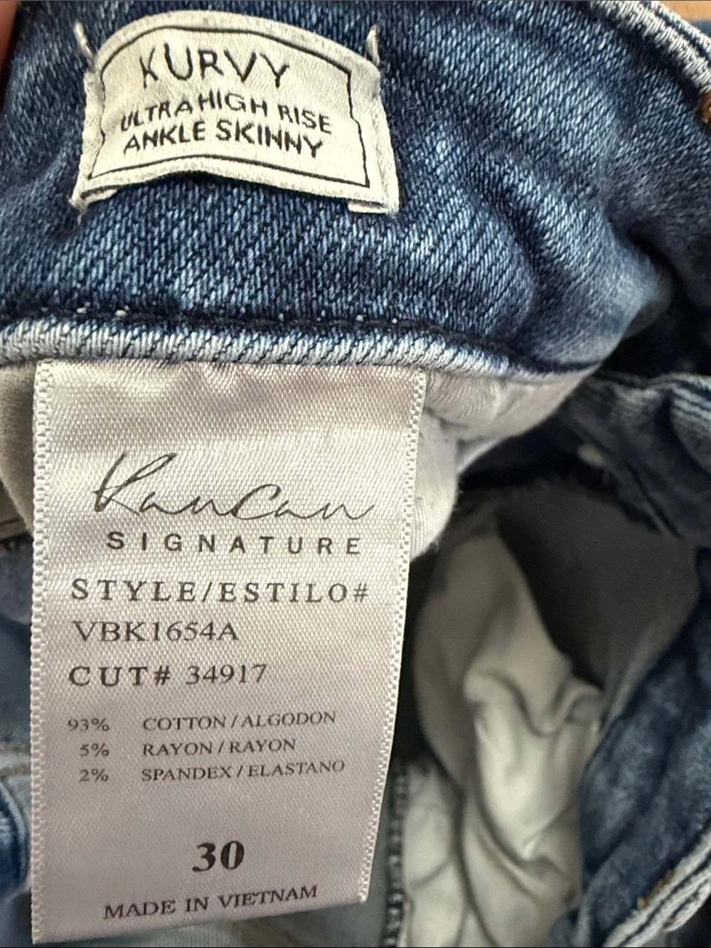 KanCan Kurvy Ultra High Rise Distressed Skinny Jeans Size 30